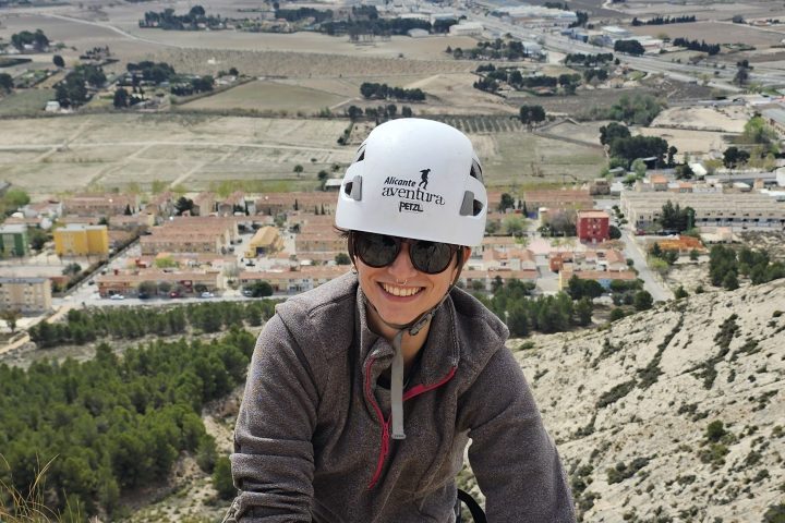 a man riding on top of a mountain