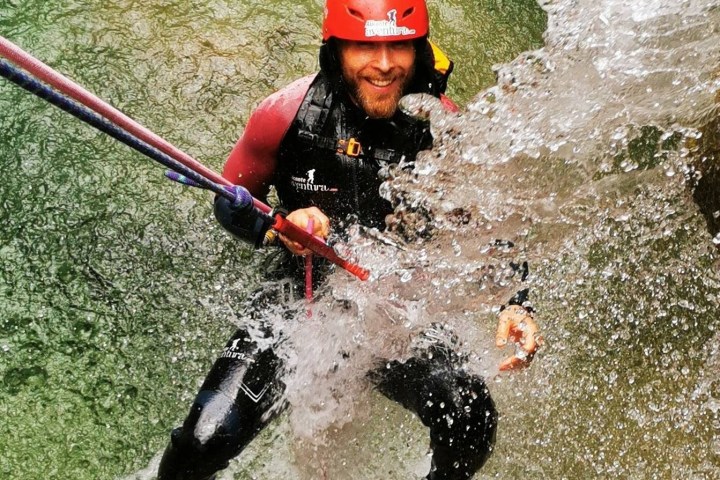 a person riding skis on a body of water