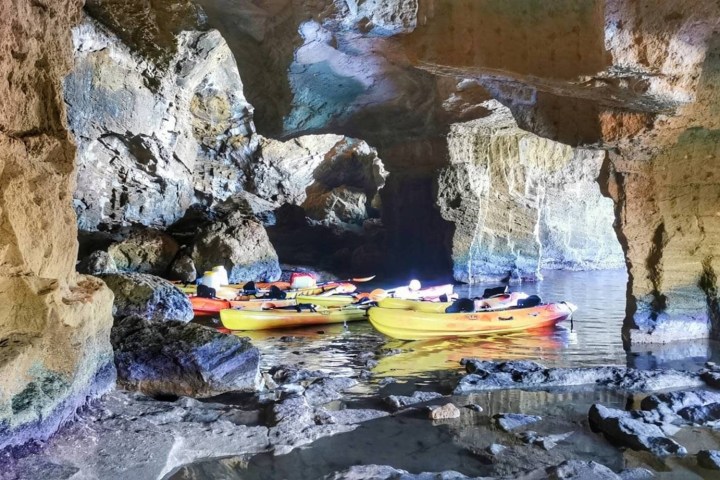 water next to the rock