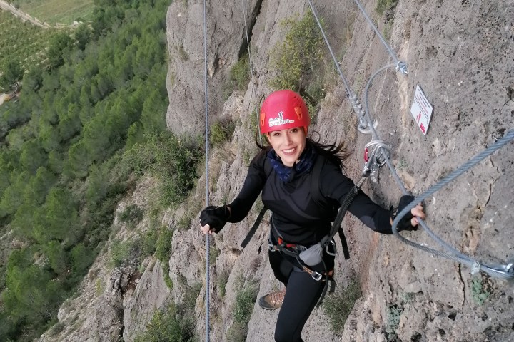 a person riding skis down the side of a mountain