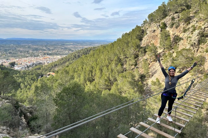 a man riding on top of a mountain