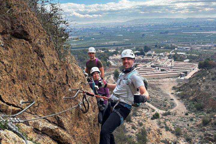 a man riding on top of a mountain