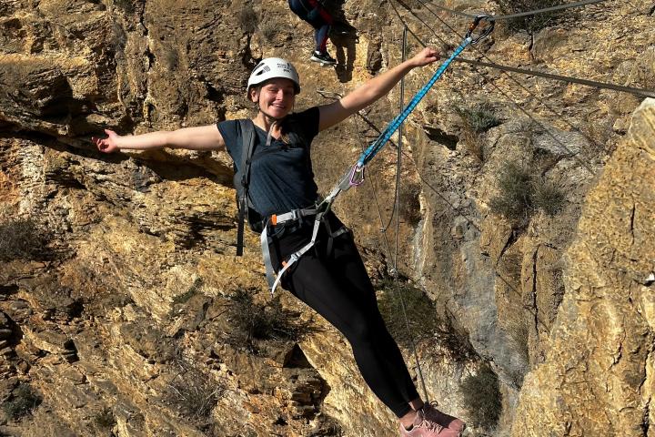 a man flying a kite in the air