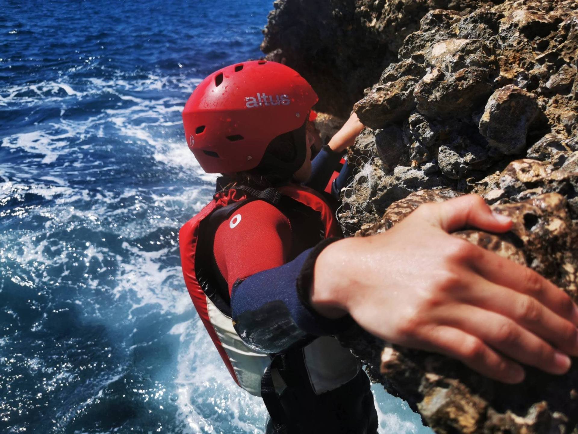 a man swimming in the water