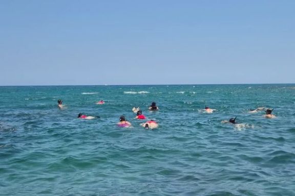 Grupo practicando snorkel en la Reserva Marina del Cabo de Sant Antoni